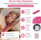 CPAP Strap & Hose Comfort Kit — 10-Piece Set, Fuchsia
