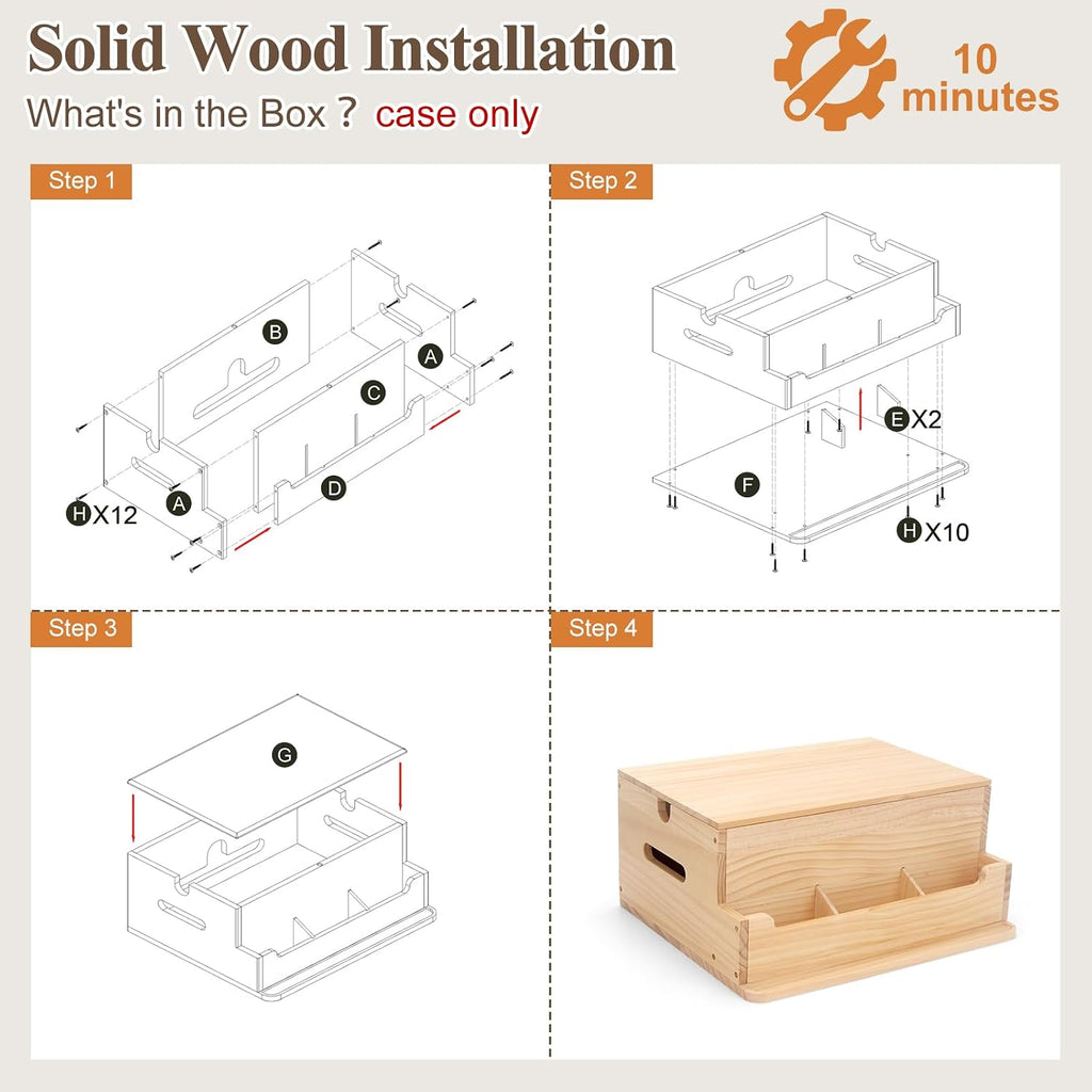 Wooden Bedside Organizer