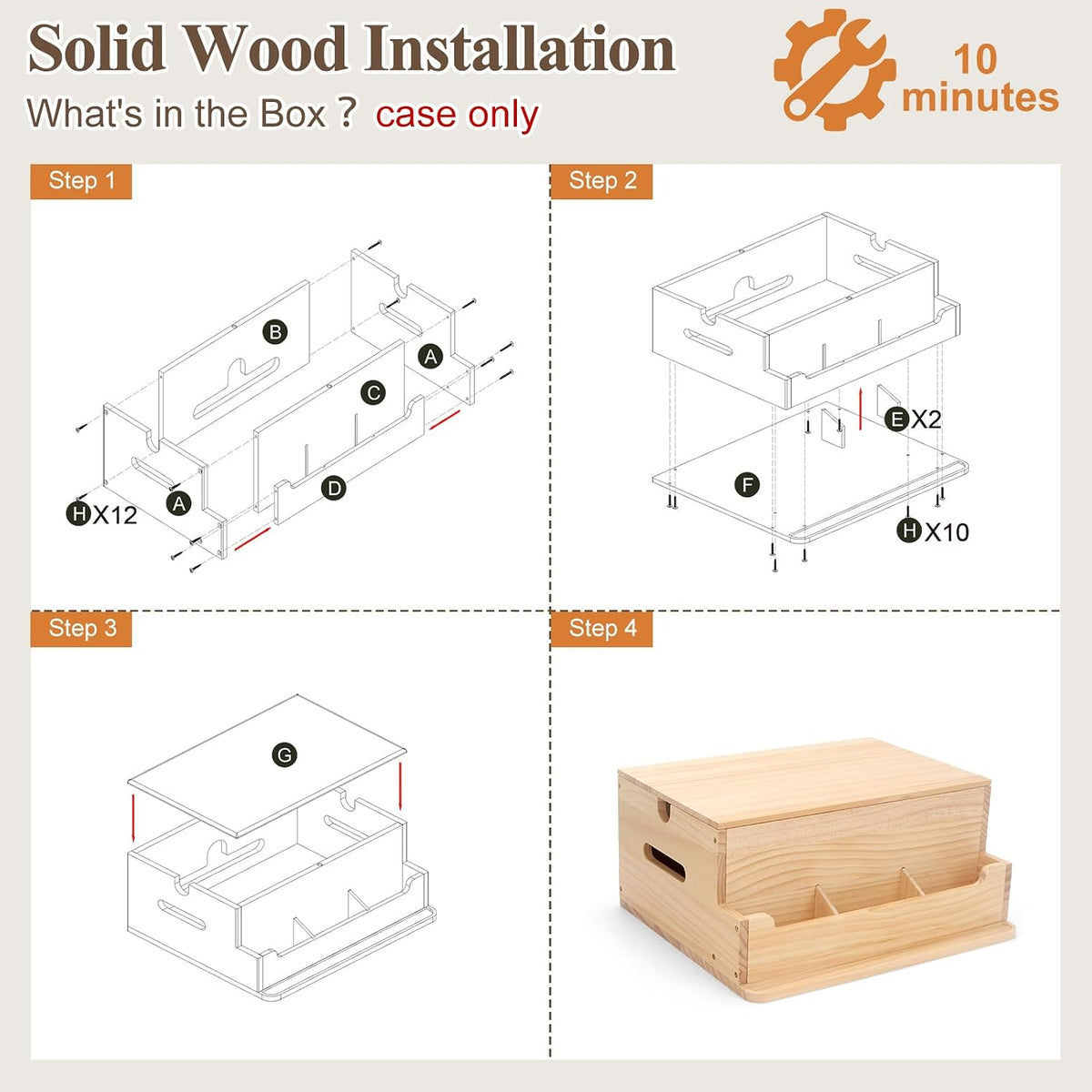 Wooden Bedside Organizer