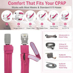 CPAP Strap & Hose Comfort Kit — 10-Piece Set, Fuchsia