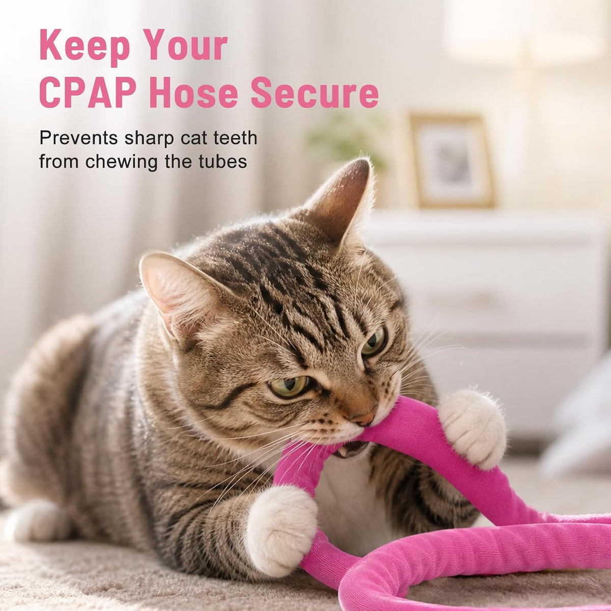 CPAP Strap & Hose Comfort Kit — 10-Piece Set, Fuchsia