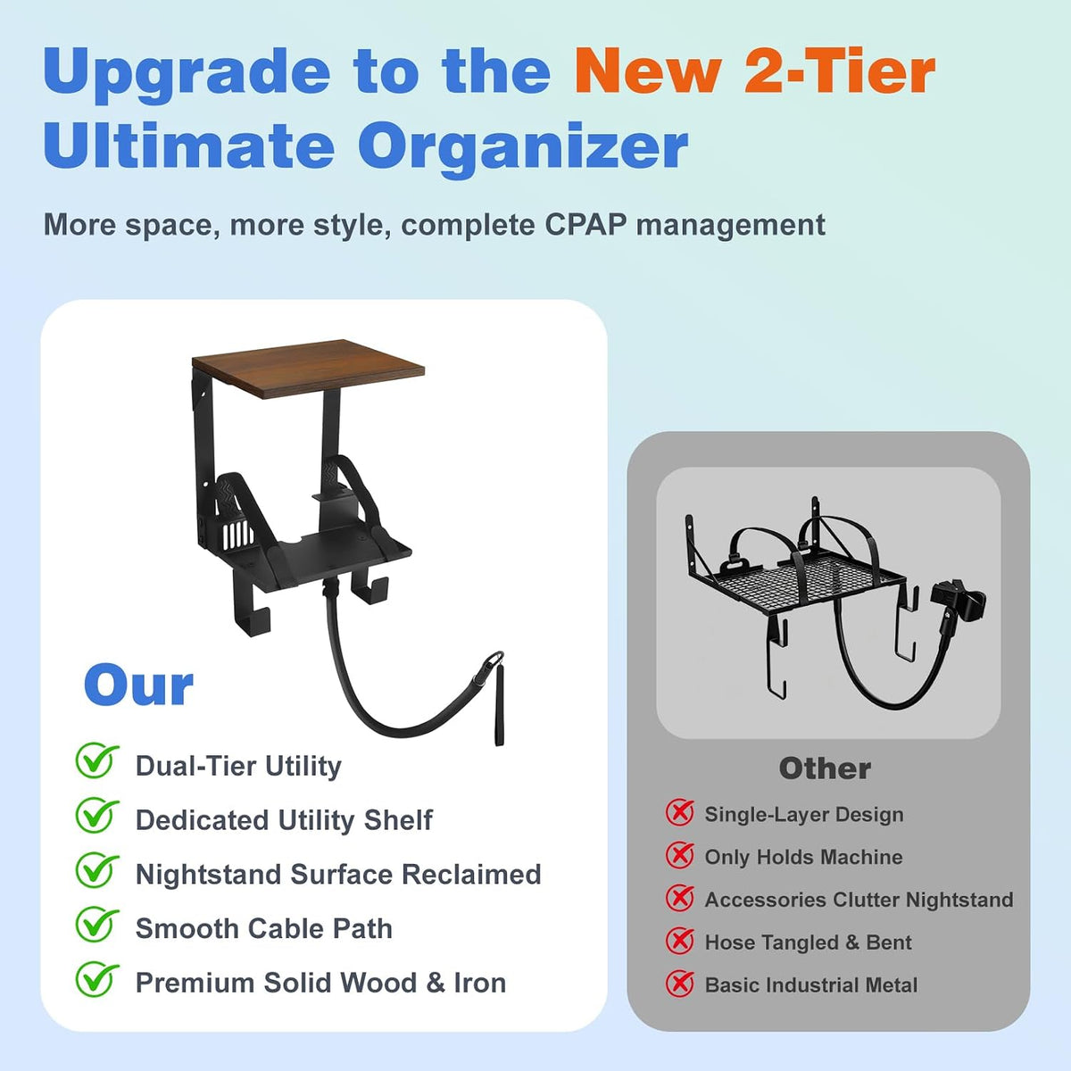 2-Tier Bedside Wall Shelf