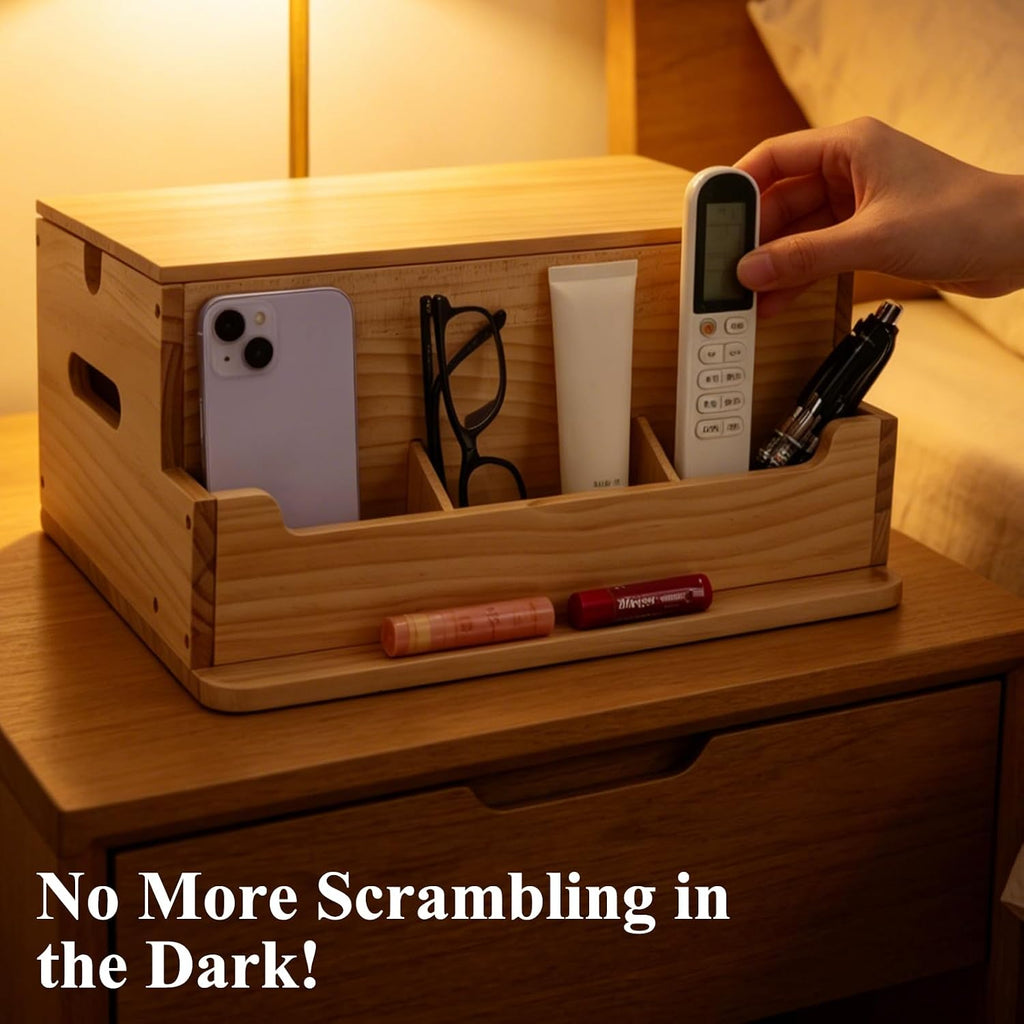 Wooden Bedside Organizer